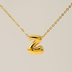 1 Piece Simple Series Daily Letter Z Titanium Steel  Gold Color Unisex Pendant Necklaces h5 